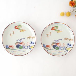 Serving Plate Colored landscape Pattern  11.4㎝/4.5in｜Arita Ware