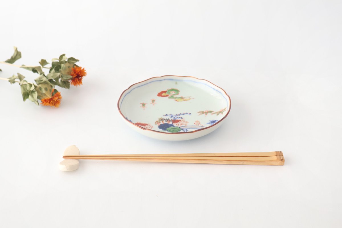 Serving Plate Colored landscape Pattern  11.4㎝/4.5in｜Arita Ware