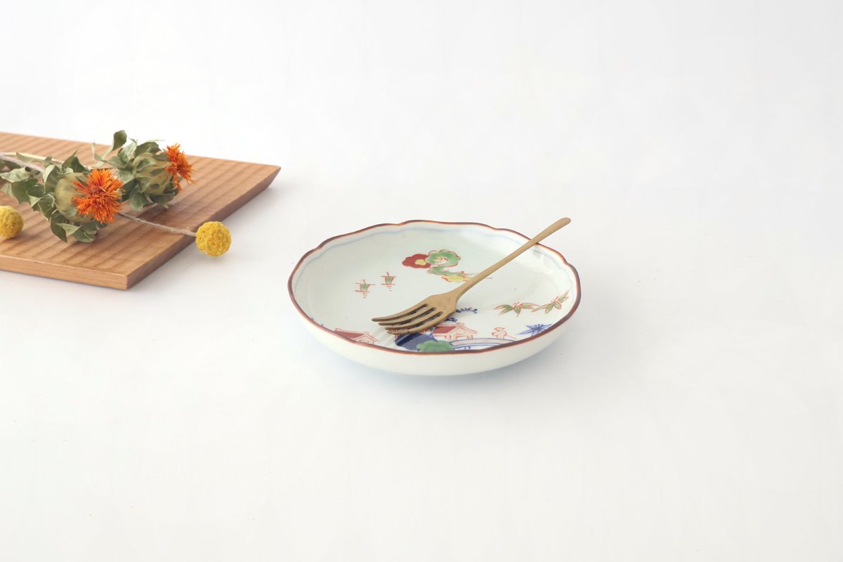 Serving Plate Colored landscape Pattern  11.4㎝/4.5in｜Arita Ware