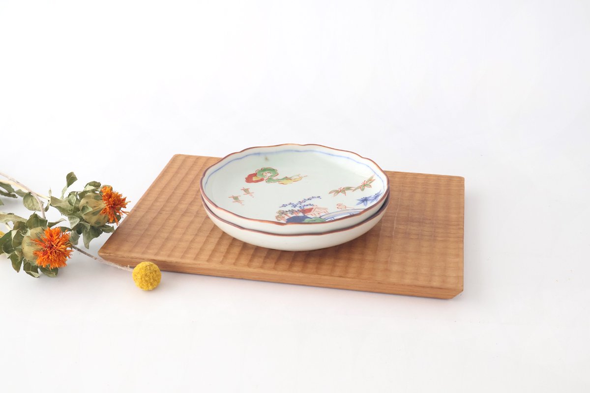 Serving Plate Colored landscape Pattern  11.4㎝/4.5in｜Arita Ware