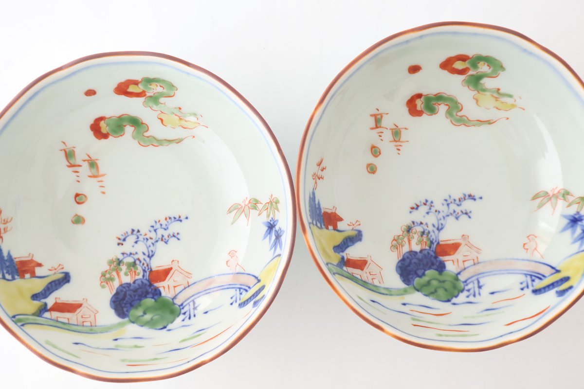 Round Bowl Landscape Pattern | Serving Bowl Arita Ware