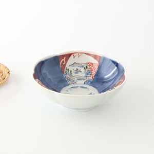 Flower-shaped Bowl Landscape Shochikubai Pattern｜Serving Bowl Arita Ware