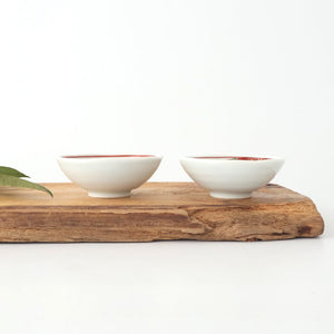 Flat Sake Cup Sakazuki Red Butterfly | Hasami Ware