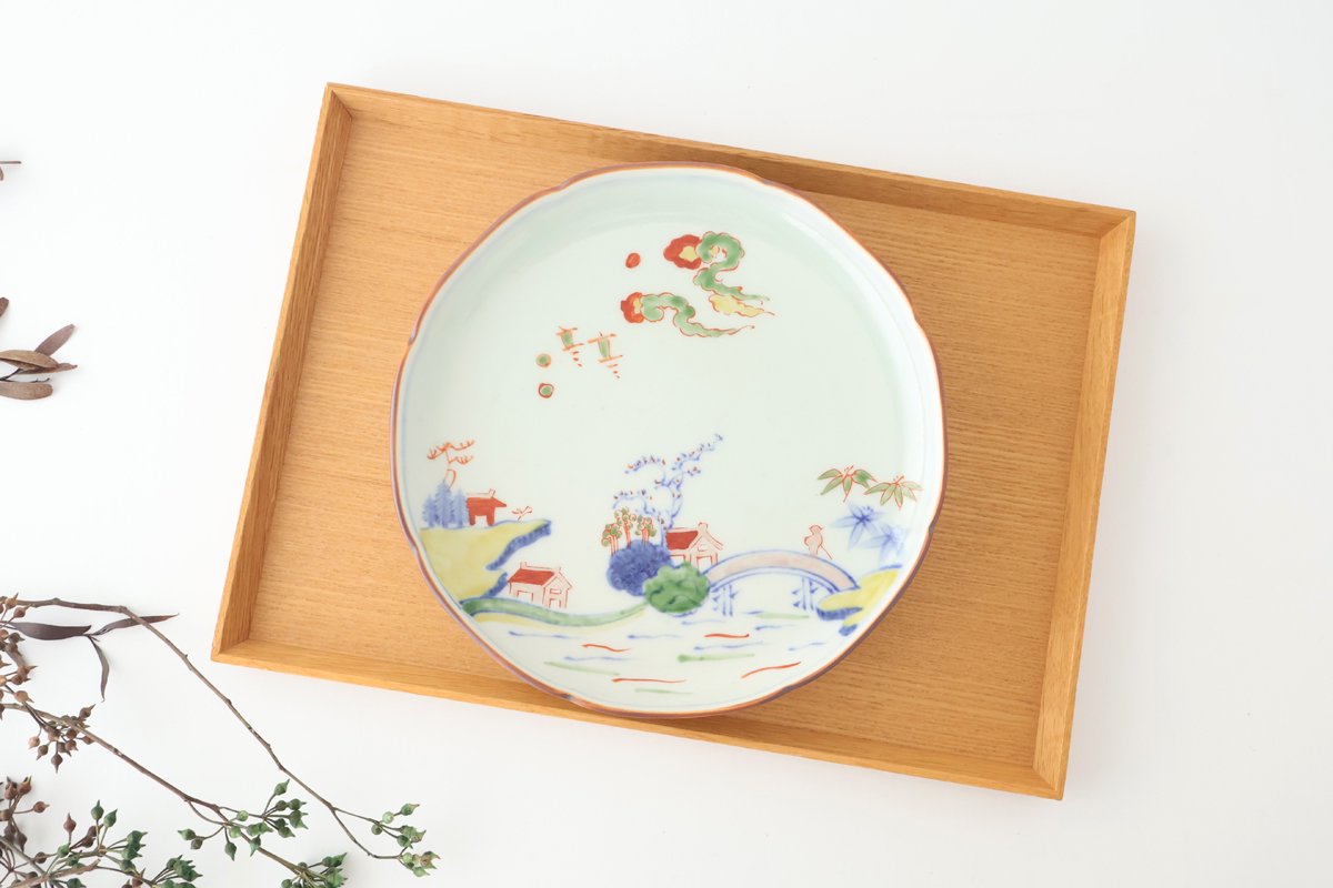 Plate Colored Landscape Pattern 21㎝/8in | Arita Ware