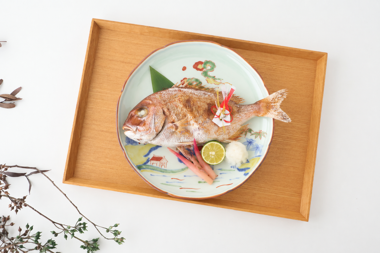 Plate Colored Landscape Pattern 21㎝/8in | Arita Ware