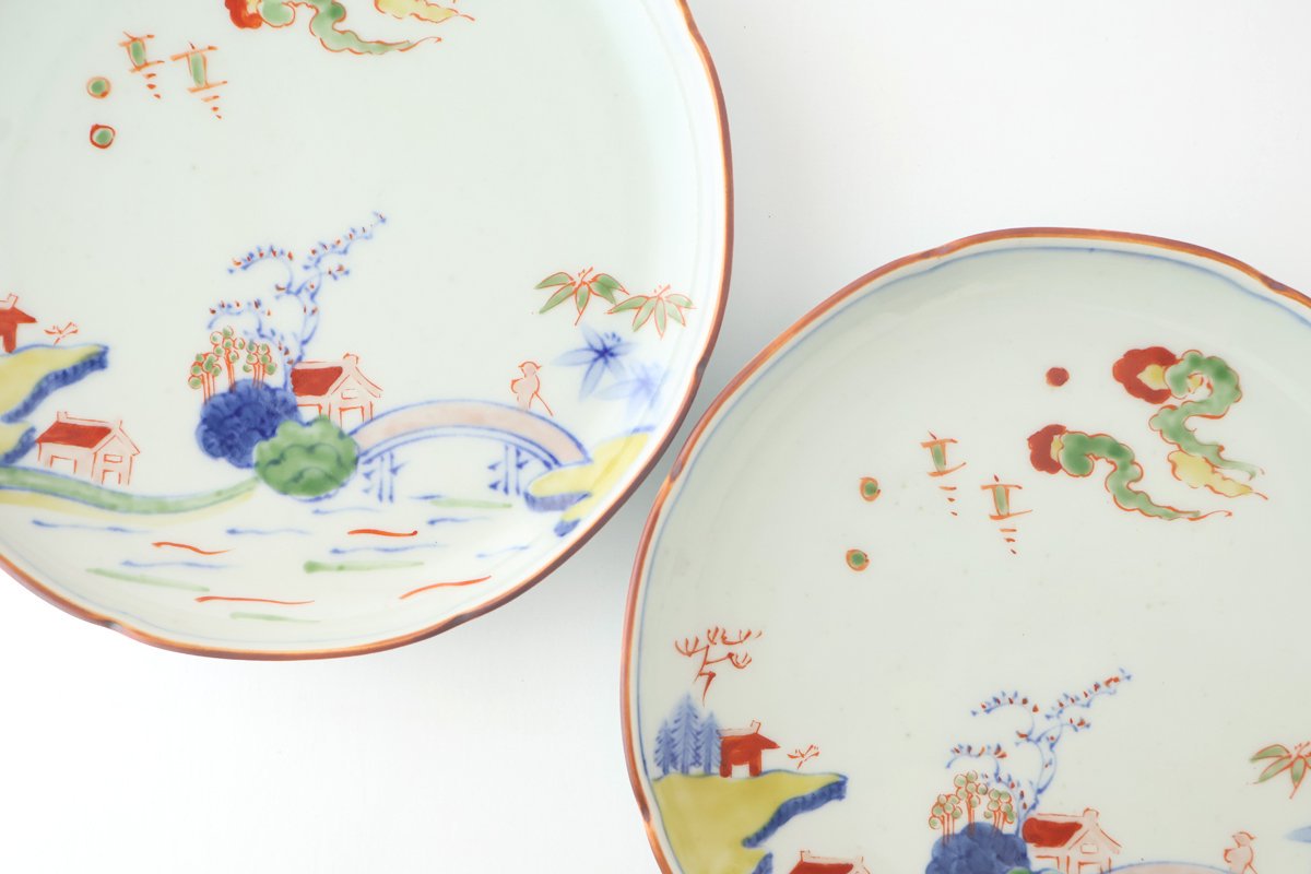 Plate Colored Landscape Pattern 21㎝/8in | Arita Ware