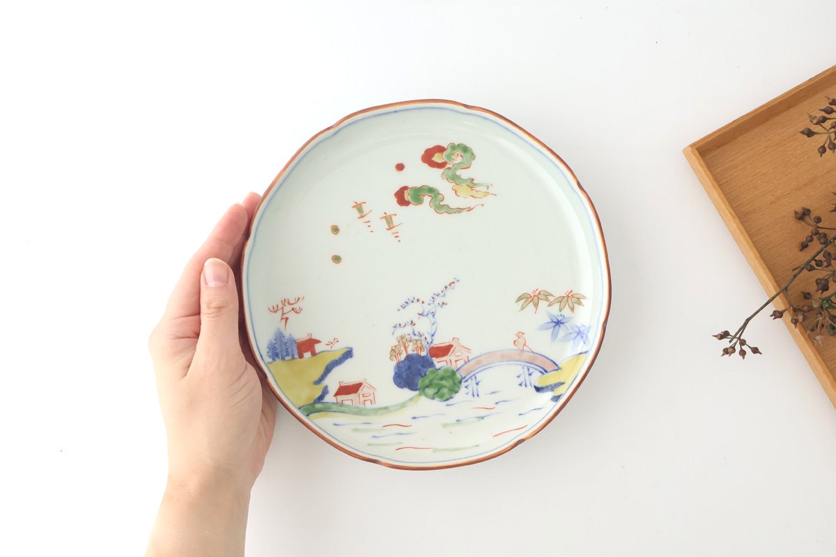 Plate Colored Landscape Pattern 21㎝/8in | Arita Ware