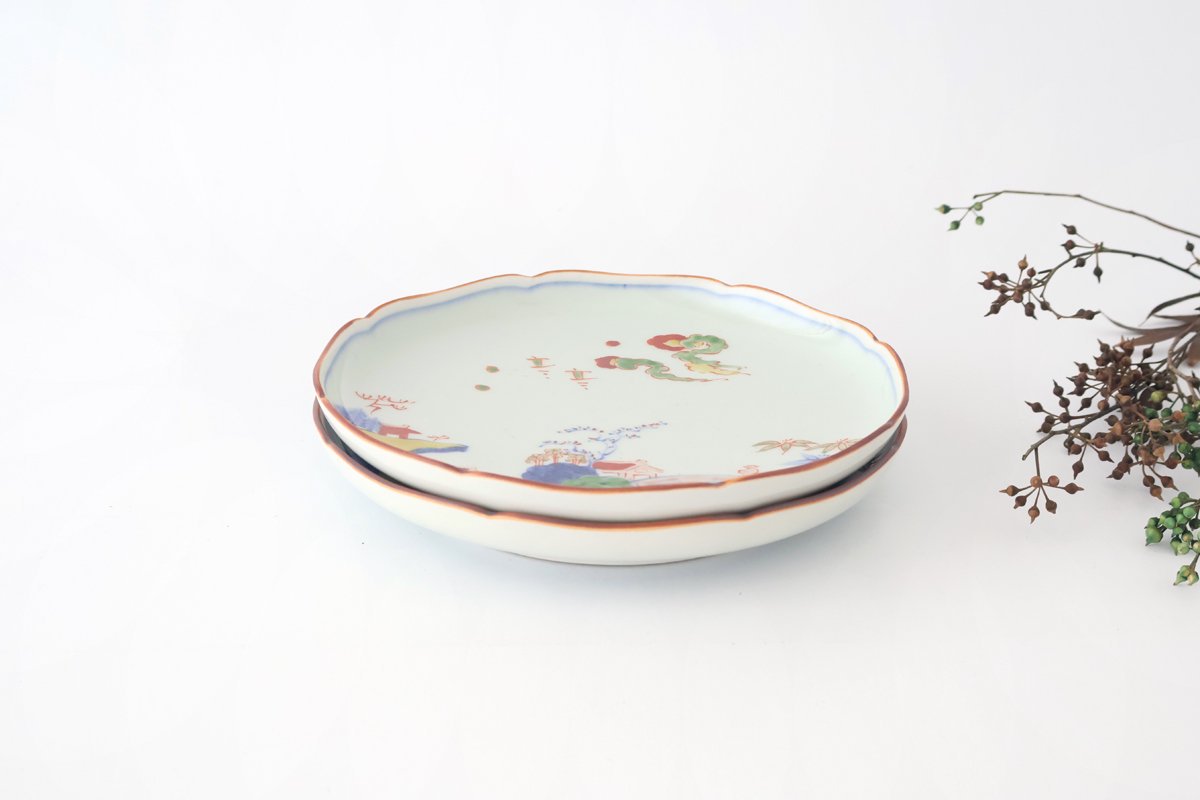 Plate Colored Landscape Pattern 21㎝/8in | Arita Ware