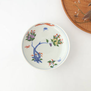 Round Plate Red Flower and Butterfly Pattern | Arita Ware