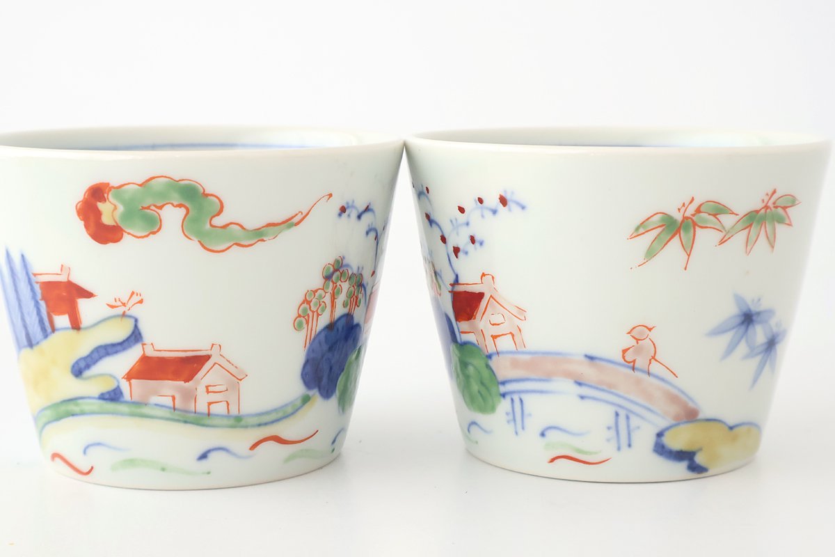 Soba Choko Coloerd Landscape | Free Cup Arita Ware