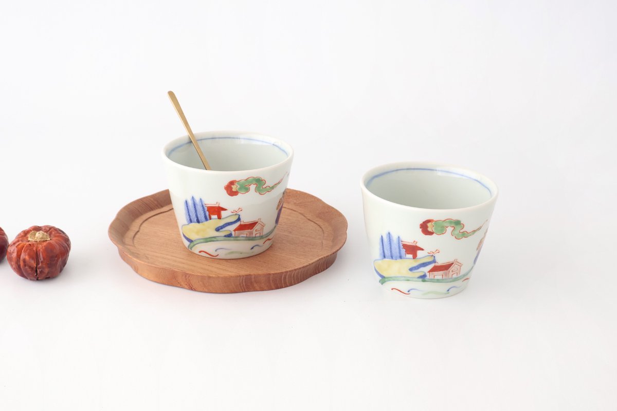 Soba Choko Coloerd Landscape | Free Cup Arita Ware