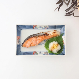 Rectangle Plate Landscape Shochikubai｜Sushi Plate Arita Ware