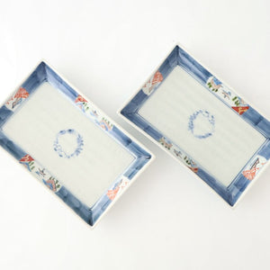 Rectangle Plate Landscape Shochikubai｜Sushi Plate Arita Ware