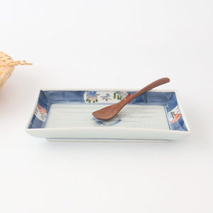 Rectangle Plate Landscape Shochikubai｜Sushi Plate Arita Ware