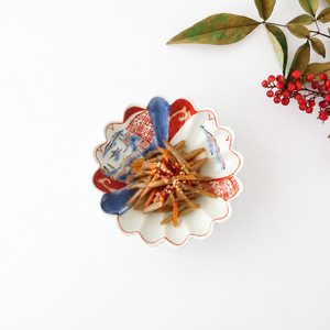 Chrysanthemum-shaped Small Plate Landscape Pattern | Arita Ware