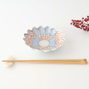 Chrysanthemum-shaped Small Plate Check and Flower Pattern | Arita Ware