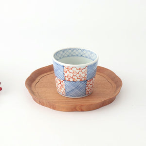 Soba Choko Check and Flower | Free Cup Arita Ware