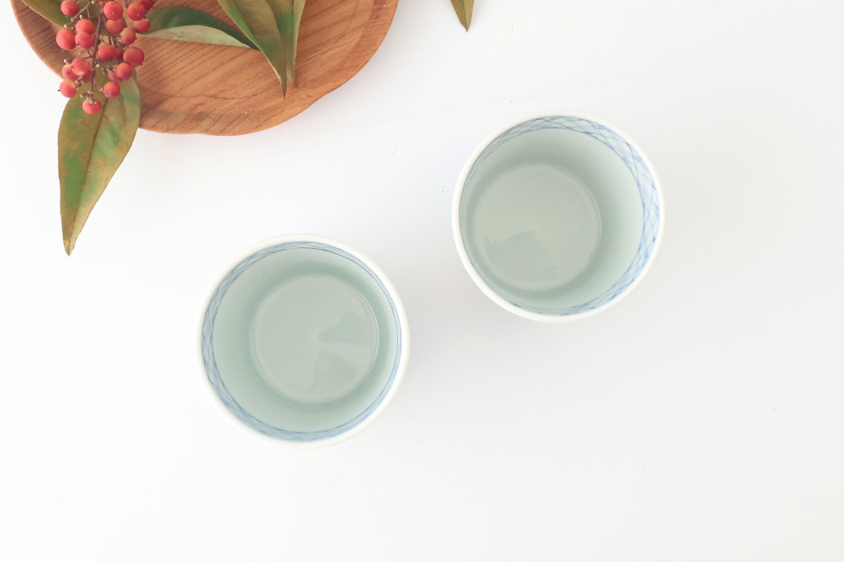 Soba Choko Check and Flower | Free Cup Arita Ware