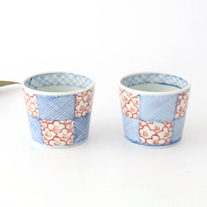 Soba Choko Check and Flower | Free Cup Arita Ware