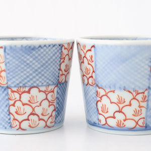 Soba Choko Check and Flower | Free Cup Arita Ware