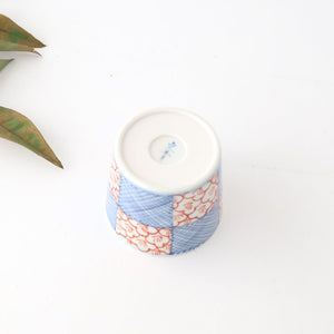 Soba Choko Check and Flower | Free Cup Arita Ware