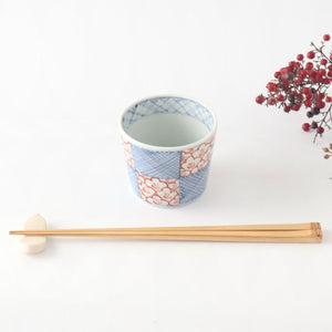 Soba Choko Check and Flower | Free Cup Arita Ware