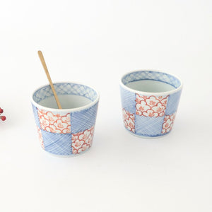 Soba Choko Check and Flower | Free Cup Arita Ware