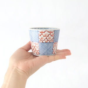 Soba Choko Check and Flower | Free Cup Arita Ware