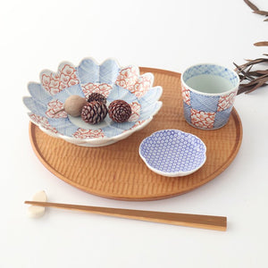 Soba Choko Check and Flower | Free Cup Arita Ware