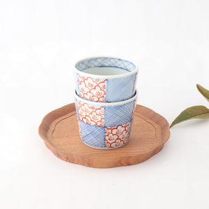 Soba Choko Check and Flower | Free Cup Arita Ware