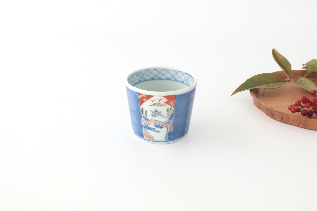 Soba Choko Landscape Blue | Free Cup Arita Ware