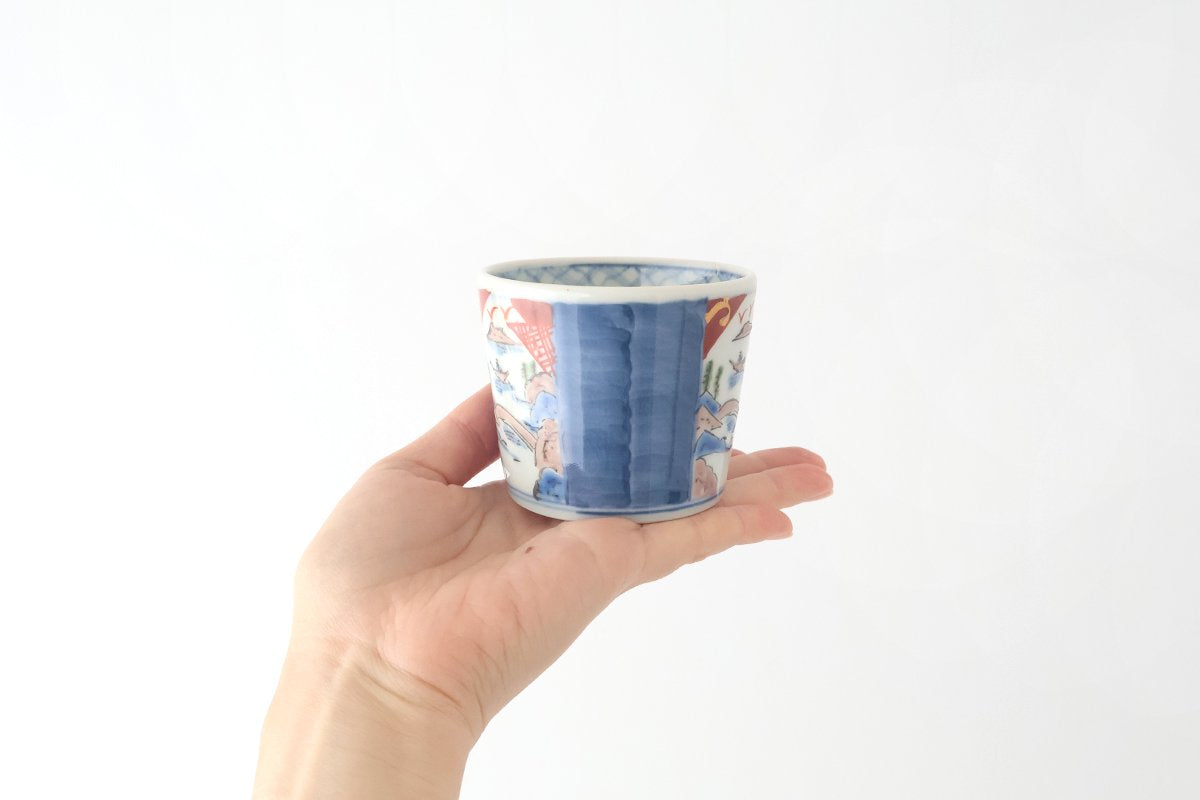 Soba Choko Landscape Blue | Free Cup Arita Ware