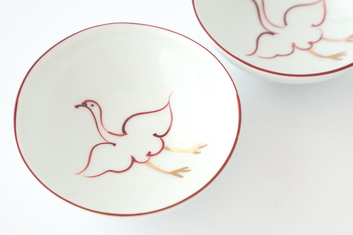 Sauce Plate White Crane | Hasami Ware