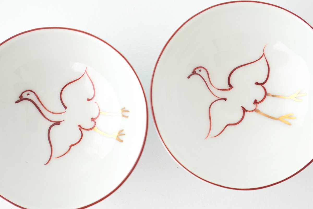 Sauce Plate White Crane | Hasami Ware