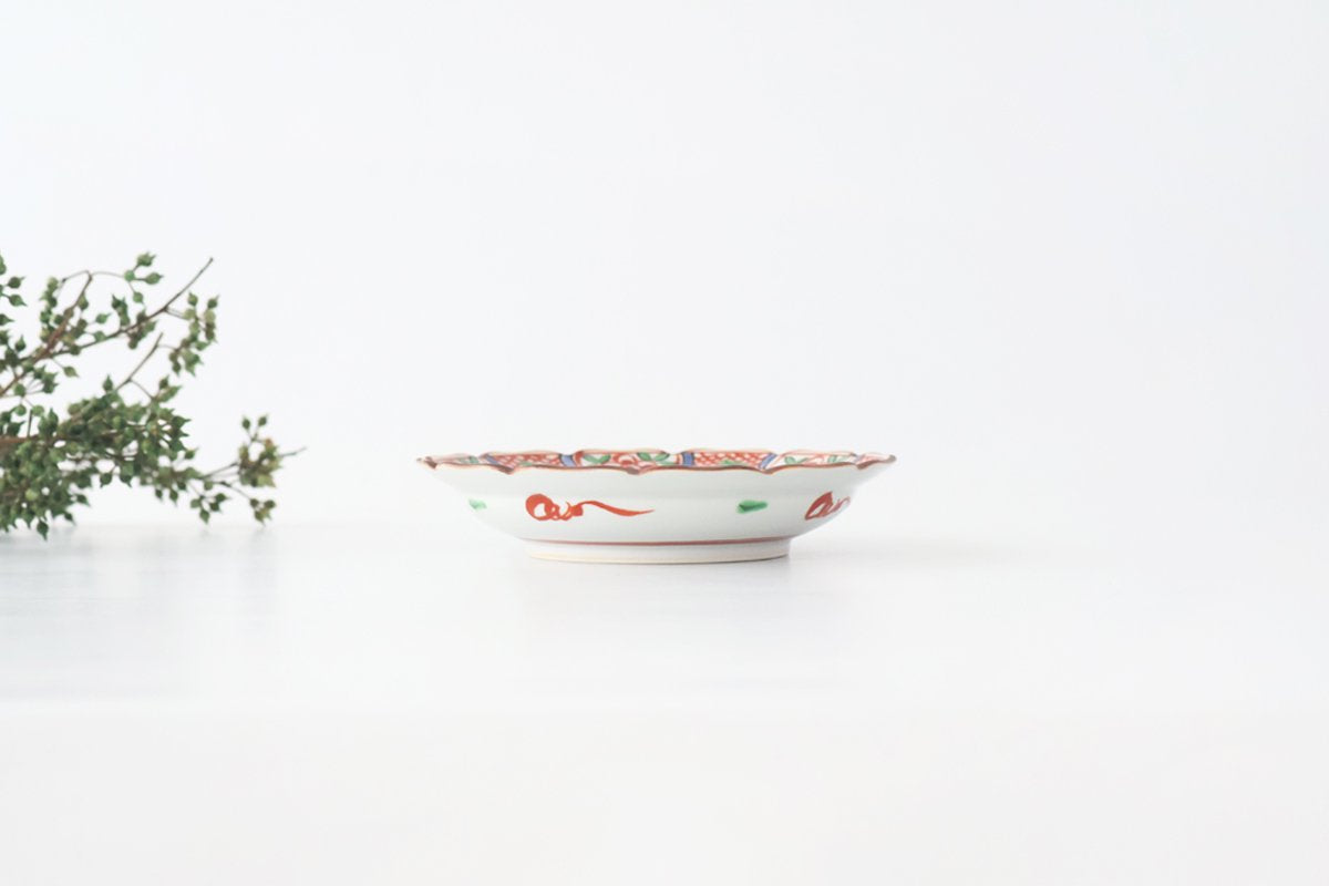 Flower-shaped Plate Blue and Red | Hasami Ware