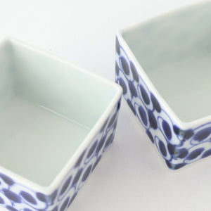 Small Square Bowl Blue Wave | Kobachi Hasami Ware