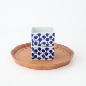 Small Square Bowl Blue Wave | Kobachi Hasami Ware