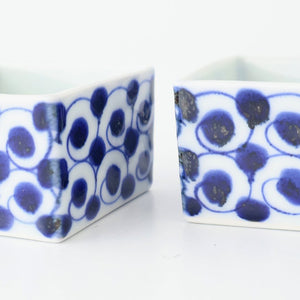 Small Square Bowl Blue Wave | Kobachi Hasami Ware