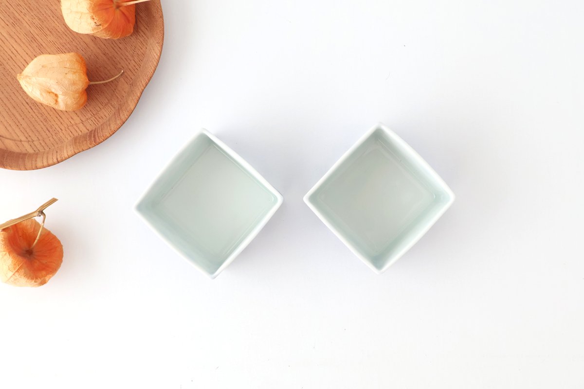 Small Square Bowl Blue Wave | Kobachi Hasami Ware