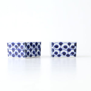 Small Square Bowl Blue Wave | Kobachi Hasami Ware