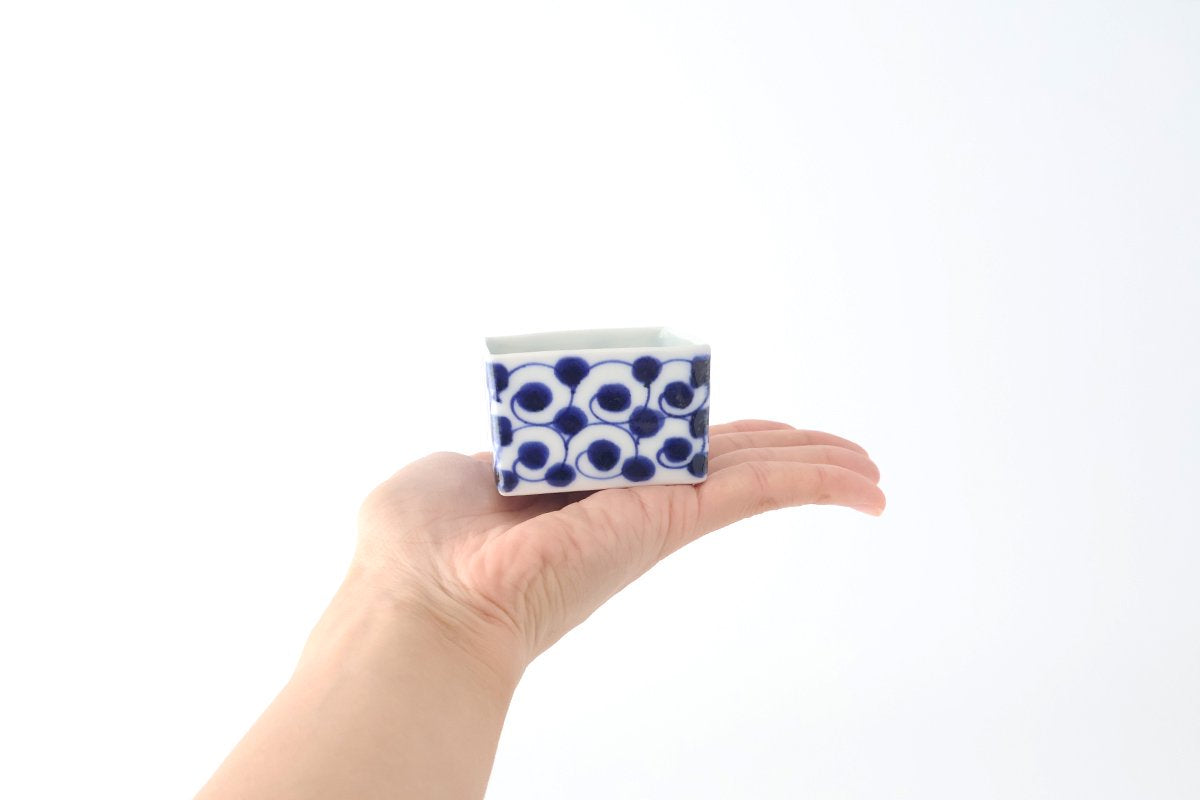 Small Square Bowl Blue Wave | Kobachi Hasami Ware