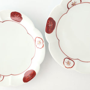 Koyo Kiln Flower-shaped Plate Red and White Plum | Arita Ware