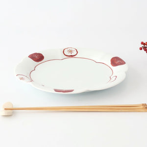 Koyo Kiln Flower-shaped Plate Red and White Plum | Arita Ware