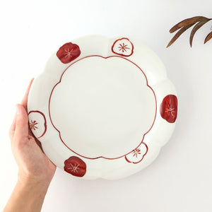 Koyo Kiln Flower-shaped Plate Red and White Plum | Arita Ware