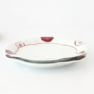 Koyo Kiln Flower-shaped Plate Red and White Plum | Arita Ware