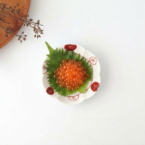 Koyo Kiln Round flowe-shape Small Plate Red and White Plum | Arita Ware