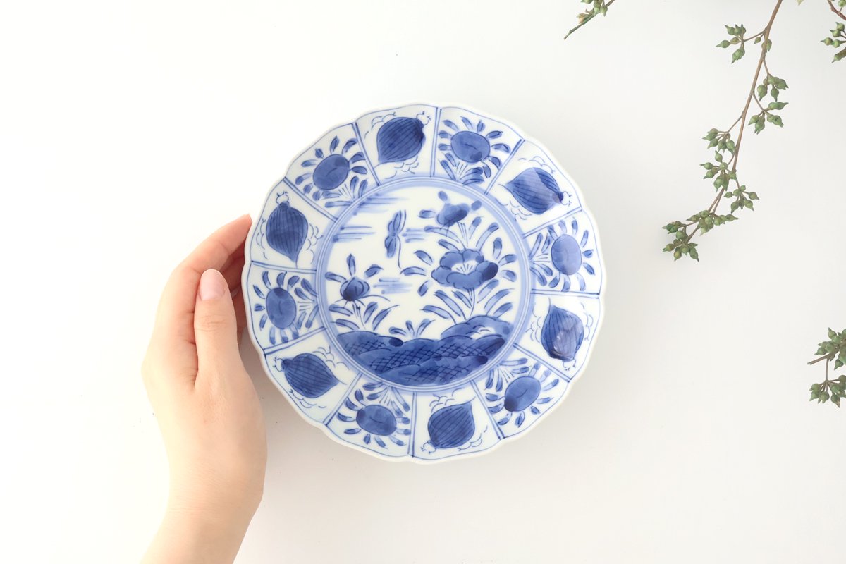 Plate Underglaze Blue Fuyo-de 18㎝/7in | Arita Ware