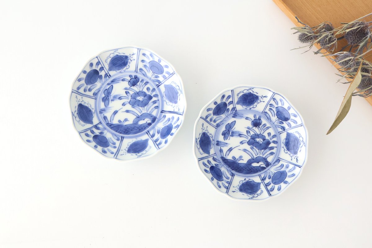 Small Plate Underglaze Blue Fuyo-de 10㎝/4in | Arita Ware