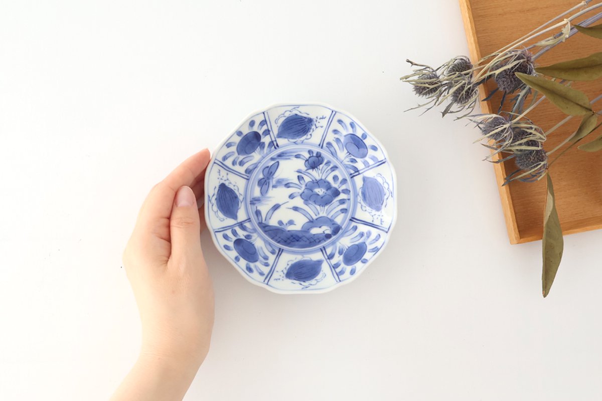 Small Plate Underglaze Blue Fuyo-de 10㎝/4in | Arita Ware