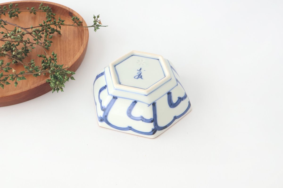 Small Hexagonal Bowl Children's Pattern｜Kobachi Hasami Ware